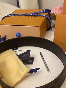 LV Gold Buckle Belt Cowhide Trim