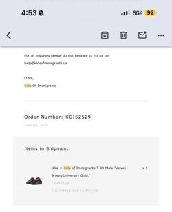 Nike total 90 mule x kids of immigrants size 10.5
