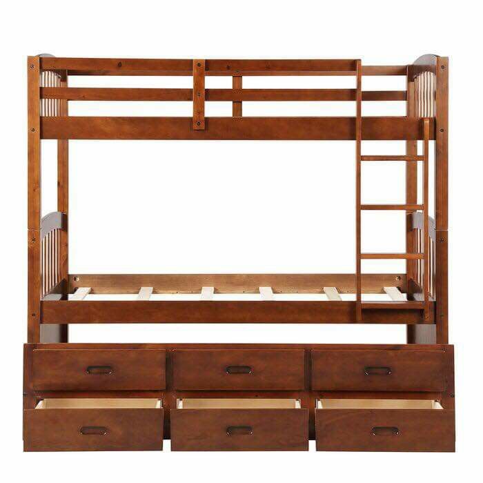 Bunk bed three twin with three draws