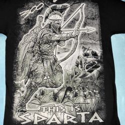 Unisex Made In Greece Greek Spartan Warrior 300 Size XL T-Shirt Imported From Greece