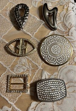 Vintage Decorative Belt Buckles Lot of 9