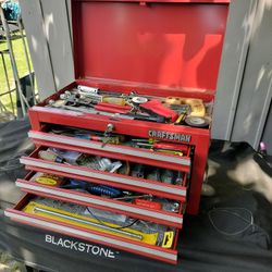 Beast Red Table Tool Box Craftsman Style With Tool In It Loaded 