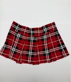 Red Plaid Mini Skirt Spencer’s Size M/L