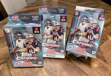 Brand new Topps Chrome 2025 NFL Trading Cards – all factory sealed!