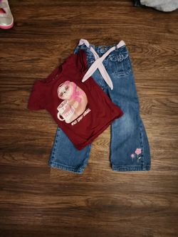 Girls 4t Jean's And Shirt 