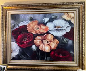 Beautiful Floral Framed Wall Art paint