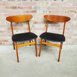 Pair Of Mid Century Danish Modern Farstrup Teak Side Chairs Vintage
