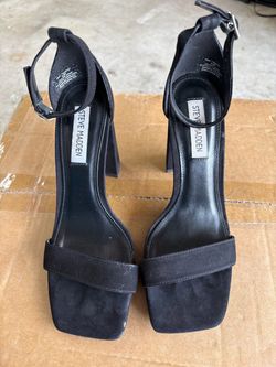 Steve Madden Black Suede Block Heel Sandals