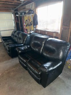 Black leather recliner