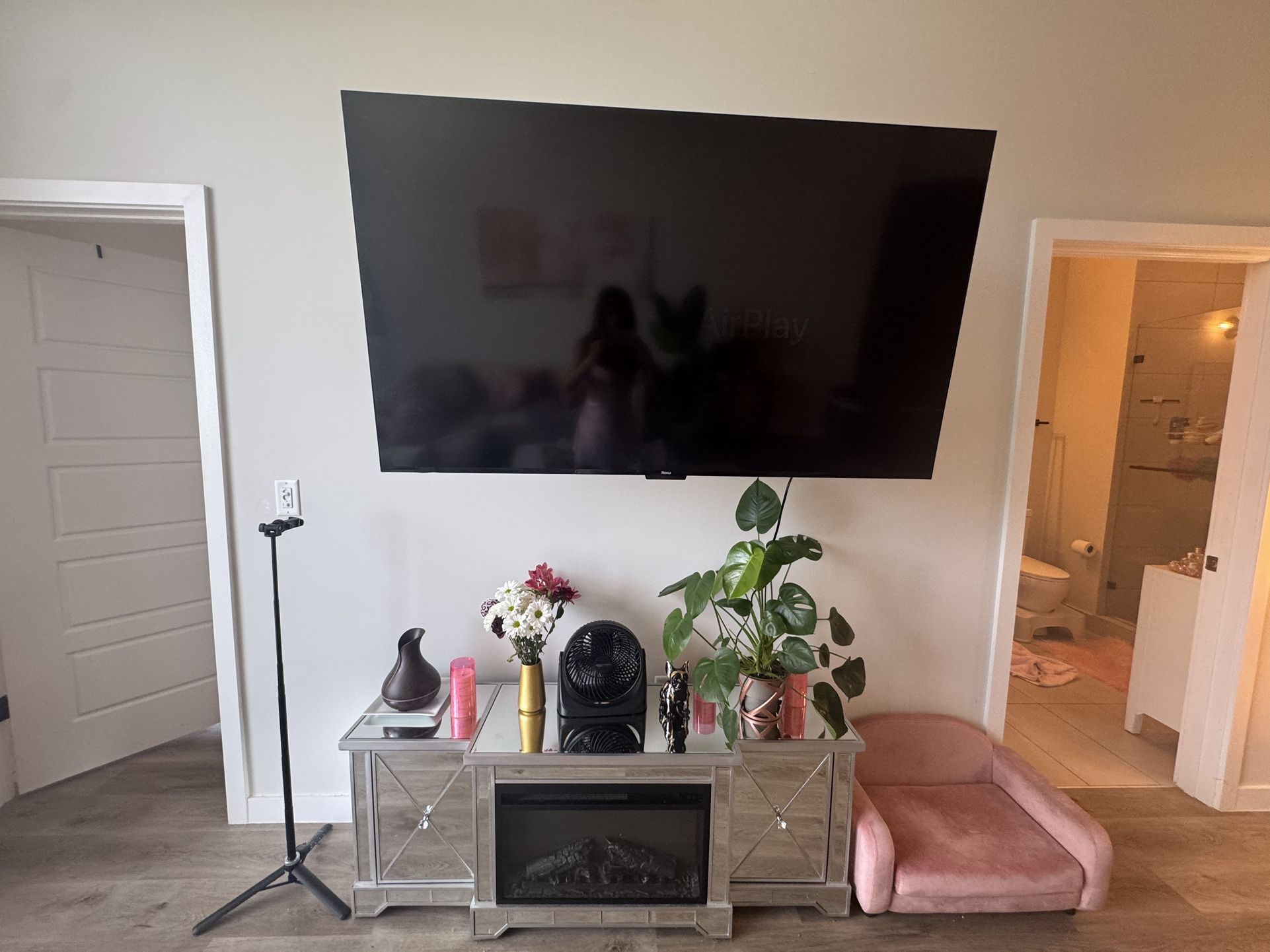 Roku 65 Inch Smart Flat Screen TV (2024) with Wall Swivel Tilt Mount