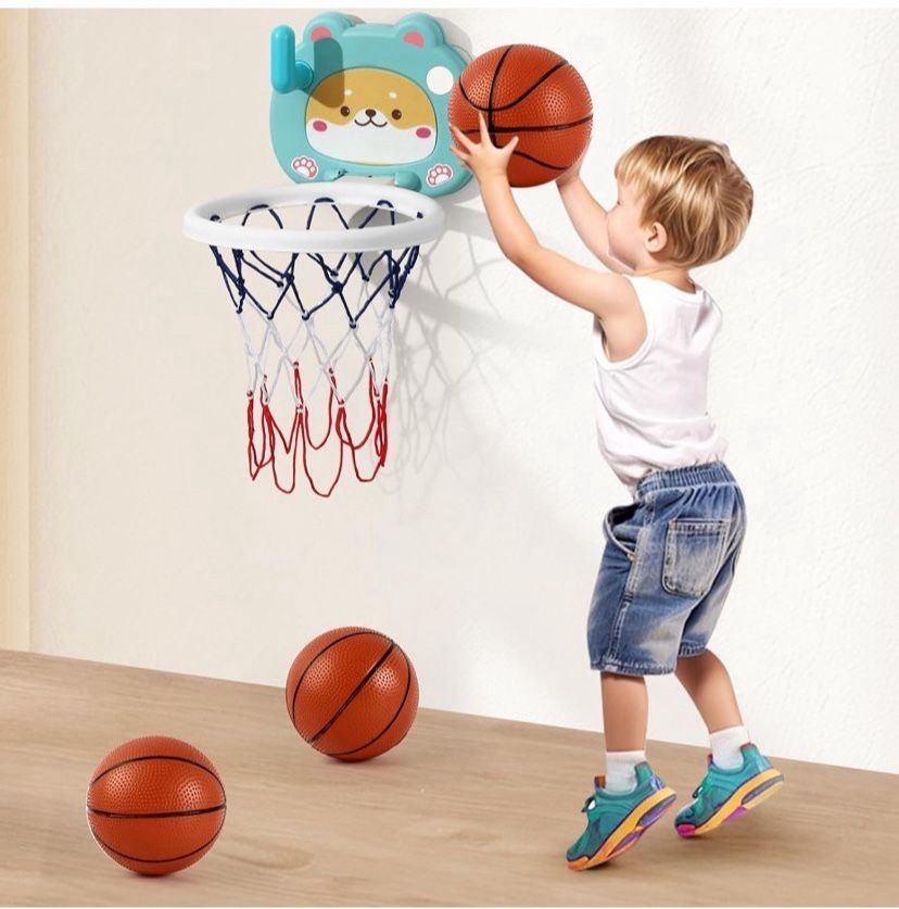 Toddler Basketball Hoop Indoor,Mini Kids Basketball Hoop with Sticky Dart Board Toddler Toys,Birthday Gifts for 1-3 Year Old Boy