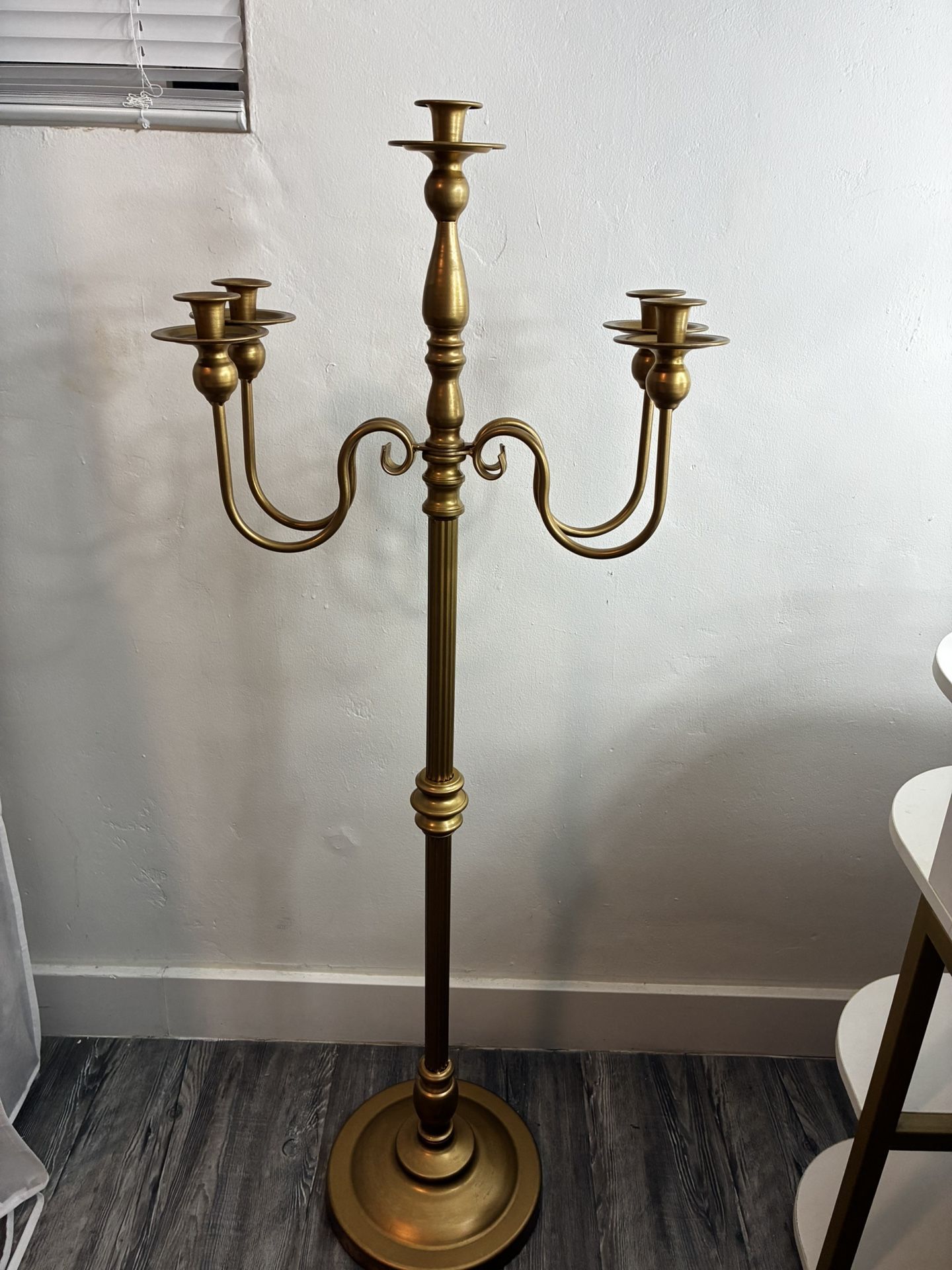 Gold 5-Arm Floor Candelabra | Elegant Statement Decor