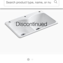 Kohler, white sink, new