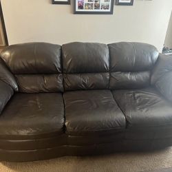 Brown Leather Sofa NEED GONE