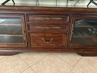 Wood TV Stand with Drawers