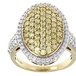 Bella Luce 3.25CTW Yellow & White Simulate Diamond Sterling Silver Size 10