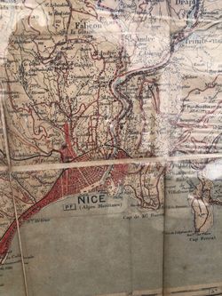 An old topographic map of the surroundings and the city of Nice (NICE (Alpes Maritimes)) on the French Riviera.