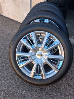 2024 NEW OEM ORIGINAL TAKEOFFS CHEVY SILVERADO HIGH COUNTRY 22 INCH HAVE TPMS SENSORS TIRES BRIDGESTONE ALENZA 99 % $ 1950