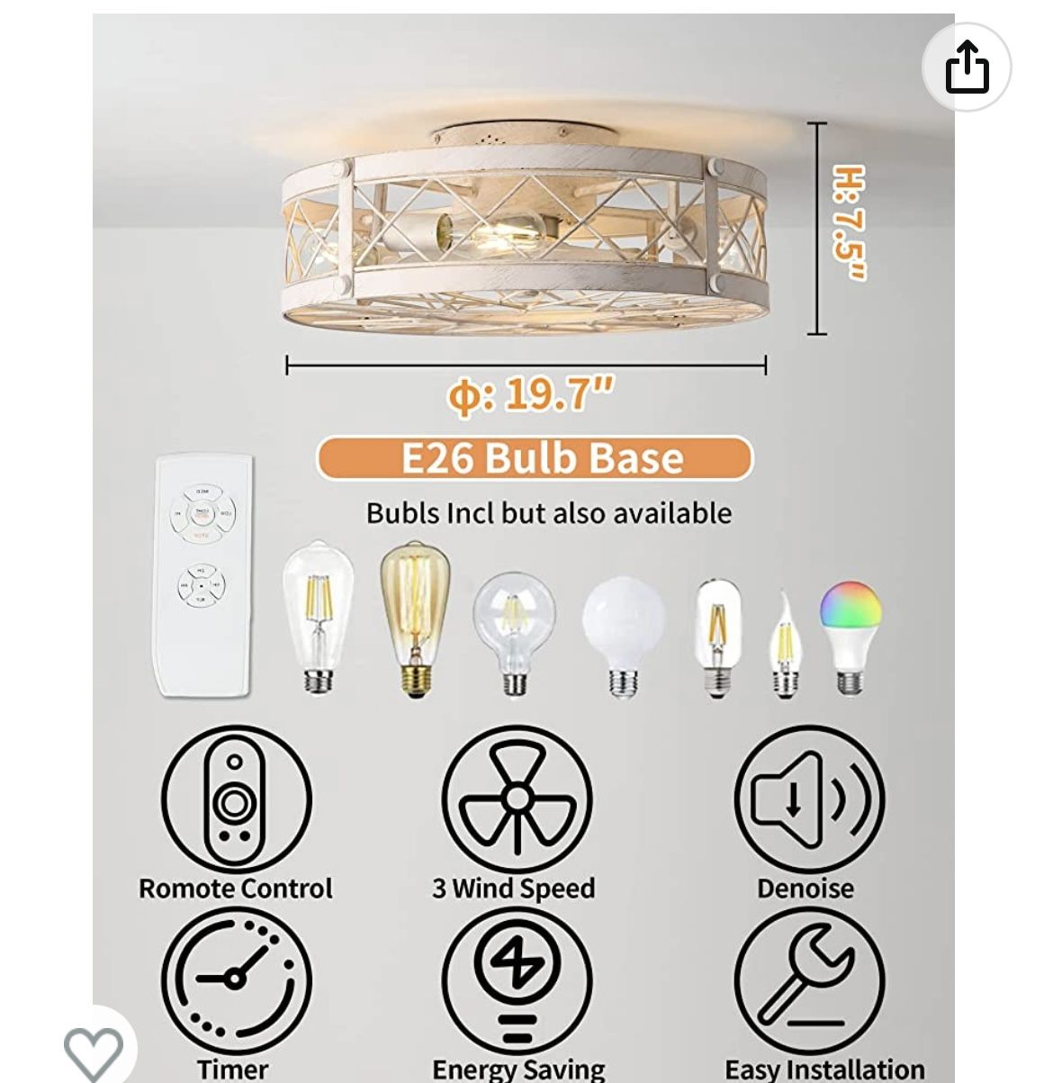 BRAND NEW FAN LIGHT WITH REMOTE