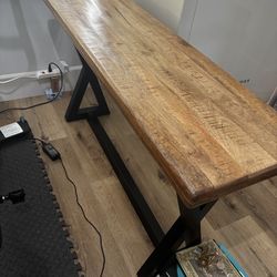 Wood entry way table