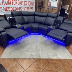 Power Reclining Sectional Sofa 