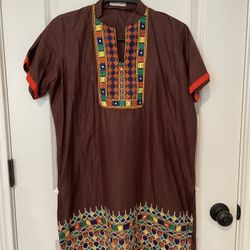 Brown And Orange Salwar Kameez