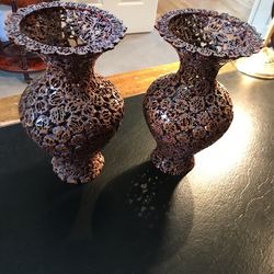 Chinese Walnut Air Vases