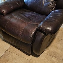 FREE Brown Leather Recliner ,a Black Couch 