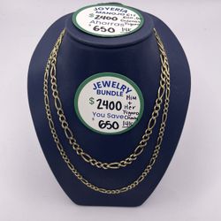 Jewelry Bundle, 14k Yellow Gold Figaro Chains