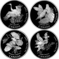 Mint Boxed Set 4 Silver Canadian Bird Coins