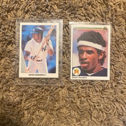 2 Perfect Condition Deion Sanders Cards