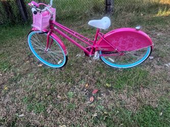 Pink Cruiser Huffy bike 28 inch good brakes and tires with Front Basket