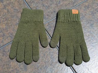 FISFET Green Knitted Touchscreen Gloves with Palm Grip