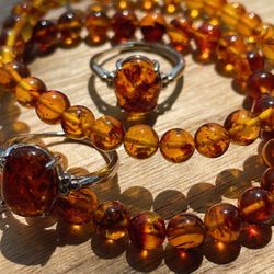 Natural Amber Bracelets & Rings Available 