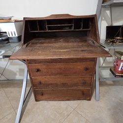 Old Wooden Desk And Drawers 