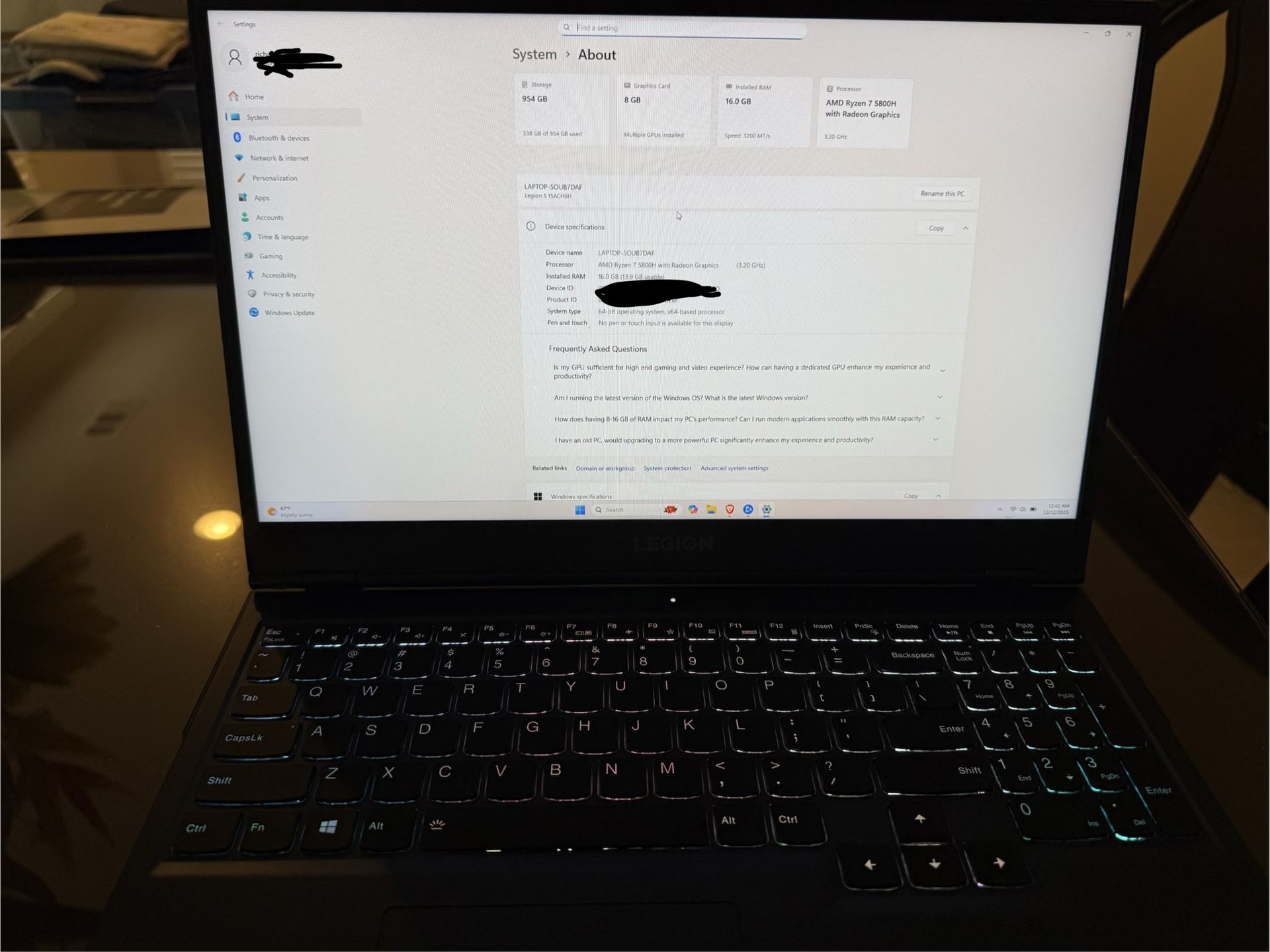 Lenovo Legion 5 Gaming Laptop – Ryzen 7 5800H / RTX 3060 / 16GB / 1TB / 15.6”