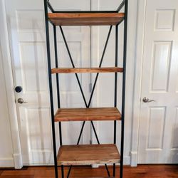 5-shelf Bookcase 71" high, Wood w/Metal Frame