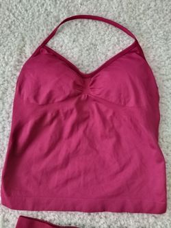 Pink Halter Athletic Tank Top