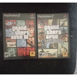 Grand Theft Auto San Andreas  and GTA III Complete w/ Map & Manua. PS2 