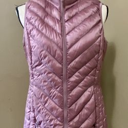 32 Degrees Heat Women's S Zip Up Puffer Vest Purple Lightweight Packable Soft