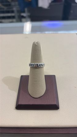 Silver Band Ring Engraved My Love