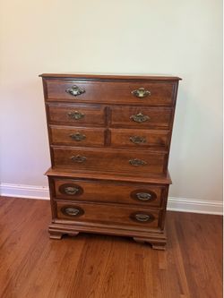Traditional Wood Tall Chest and Dresser Set