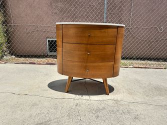 West Elm Penelope Mid Century Modern Low Dresser Top Marble