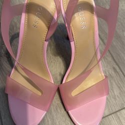 Pink guess heels cheap