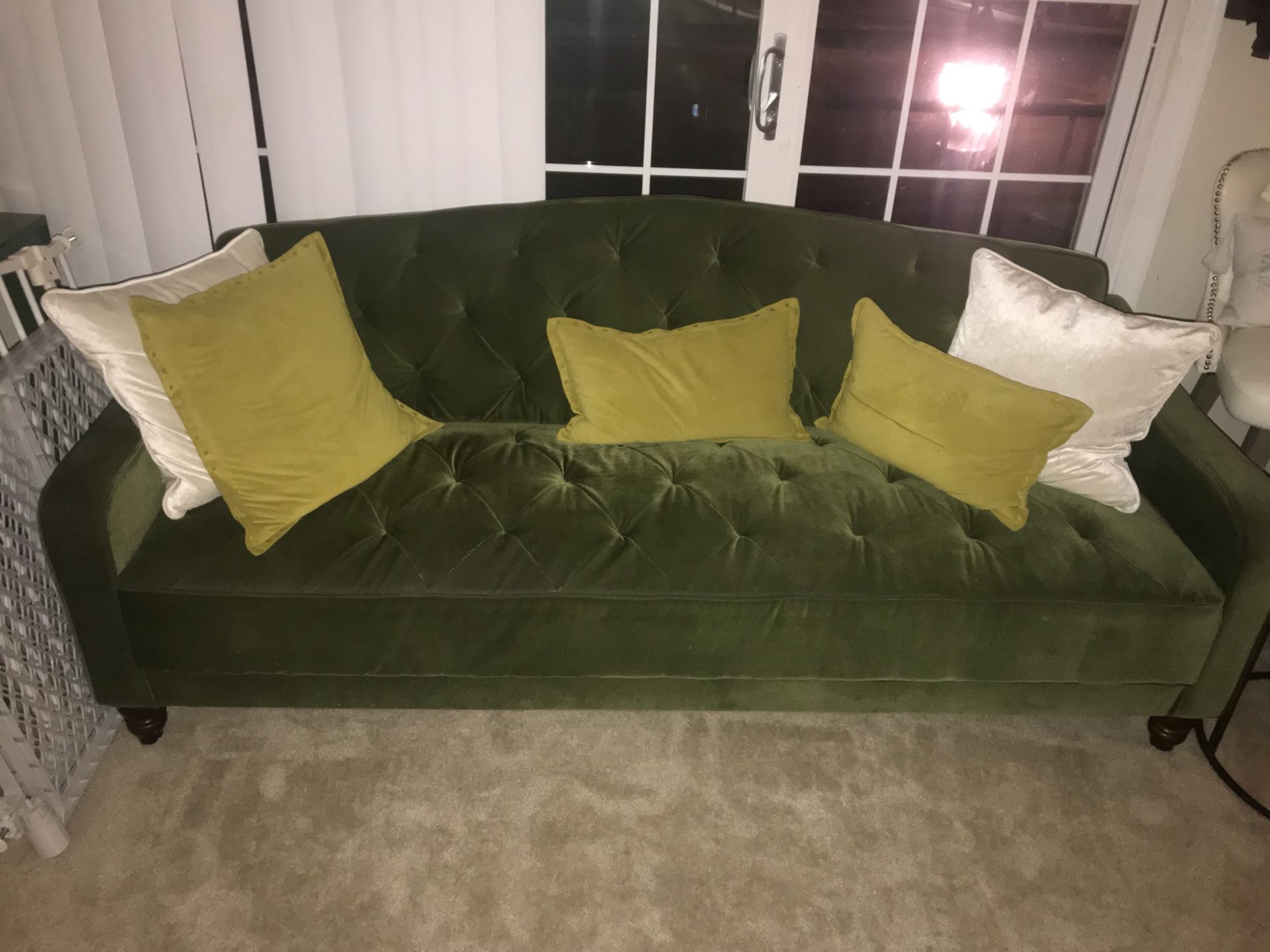Green couch great condition!!