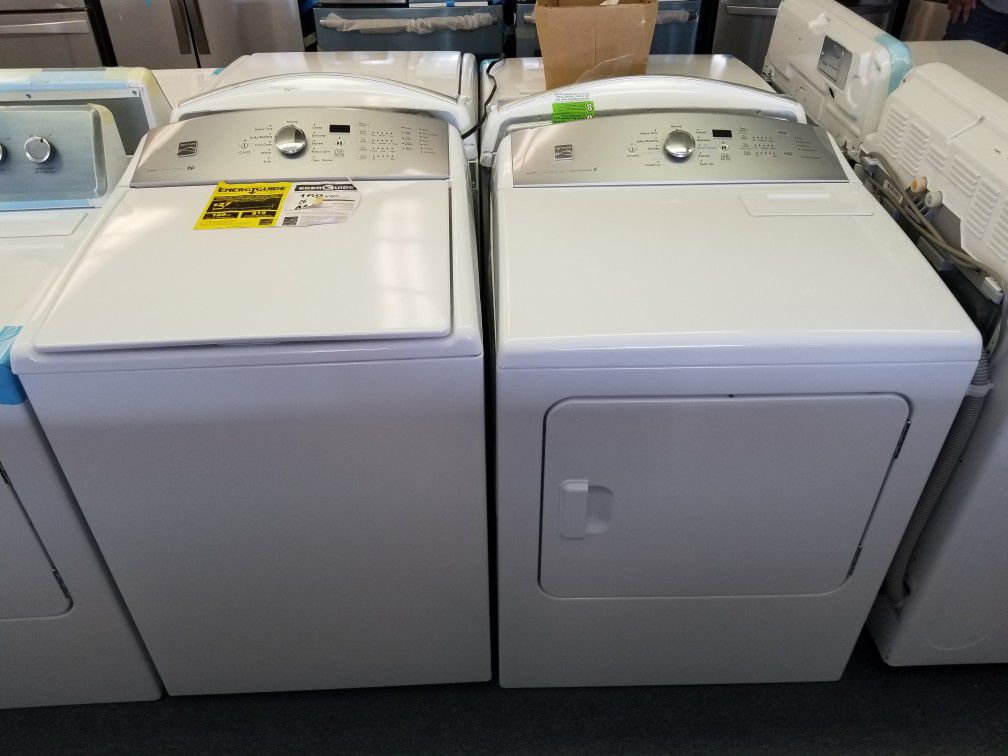 New scratch and dent Kenmore 600 series steam washer and dryer 1 year warranty