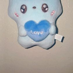 Small Blue Love Kitty Keychain Plushie 