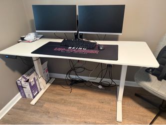 White Electric Standing Desk