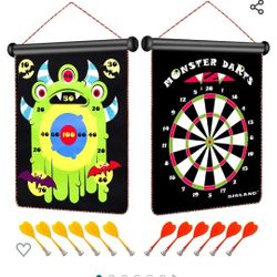 SISLAND Magnetic Dart Board for Kids, Gift for Boys Birthday or Christmas, Included 12 Darts
