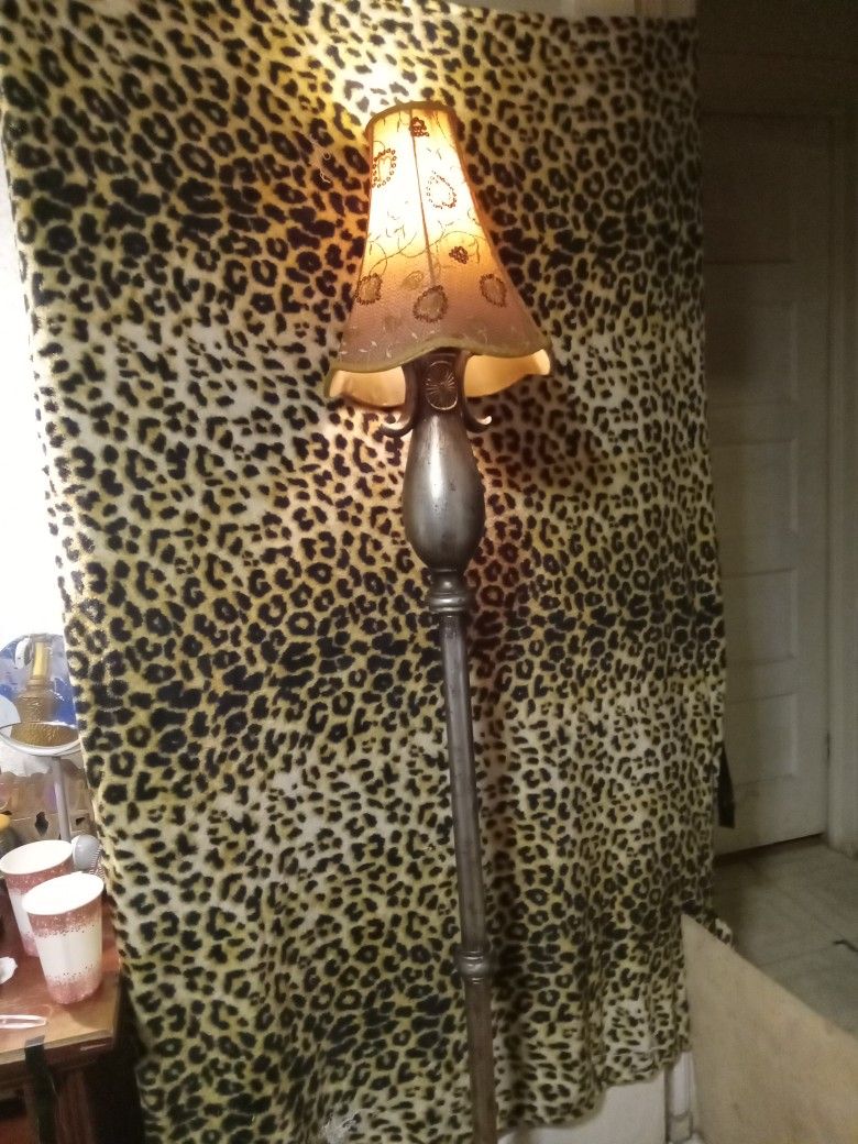  Tall Lamp W/ Gold Lamp Shade